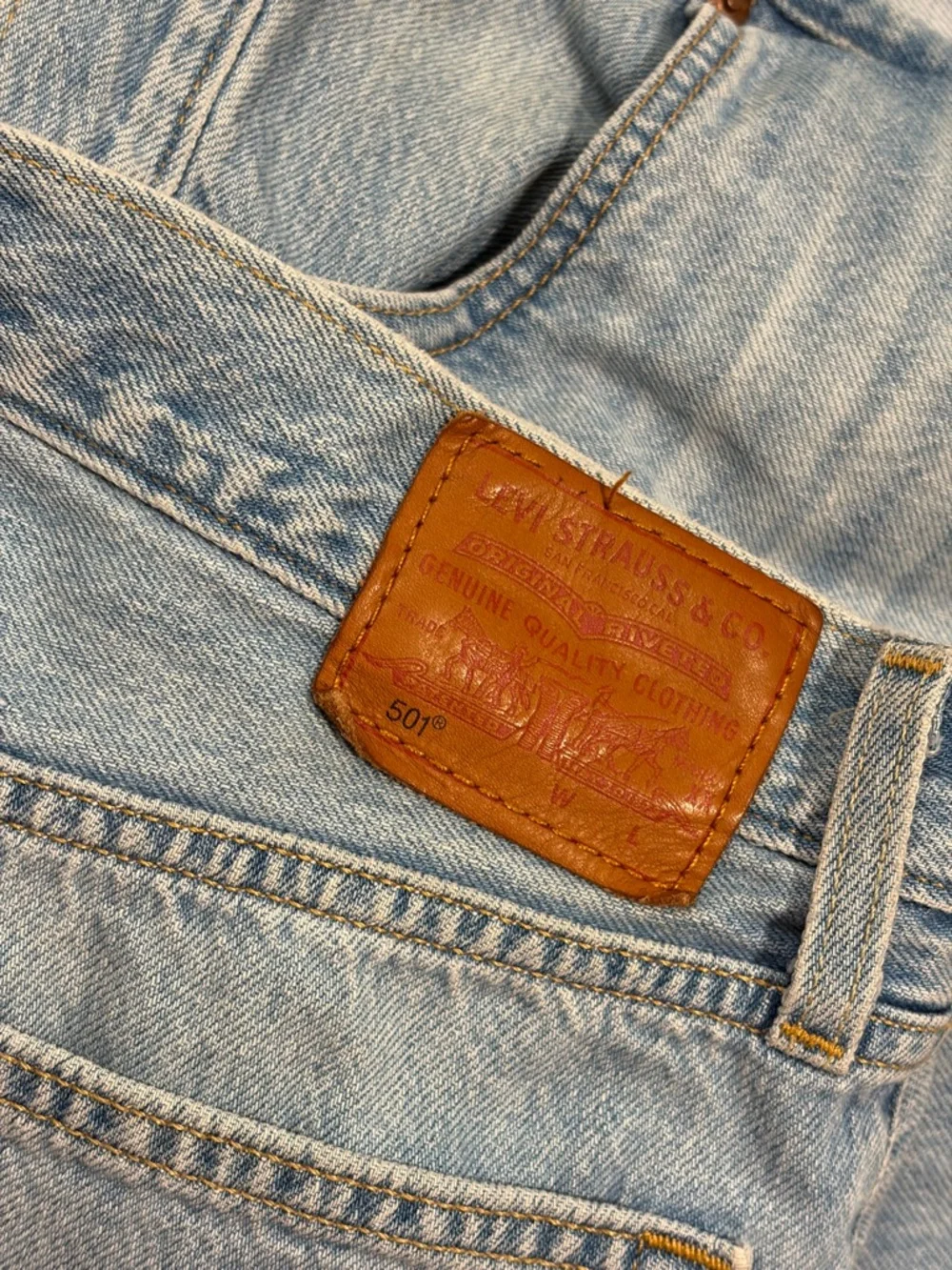 Levi’s 501 Distressed Light Wash Straight Leg Jeans